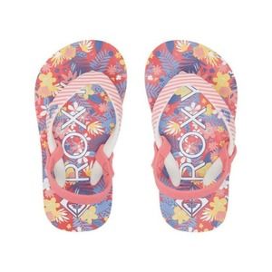 Roxy Black Strap Girls Sz 5 Pink Boysenberry Baby Toddler Floral Pebbles Heel